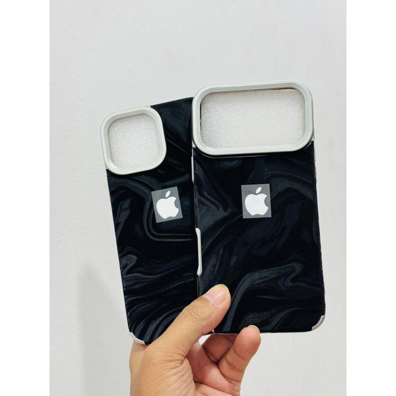 Luxury Electroplated Velvet Soft Phone Case - Black - Image 2