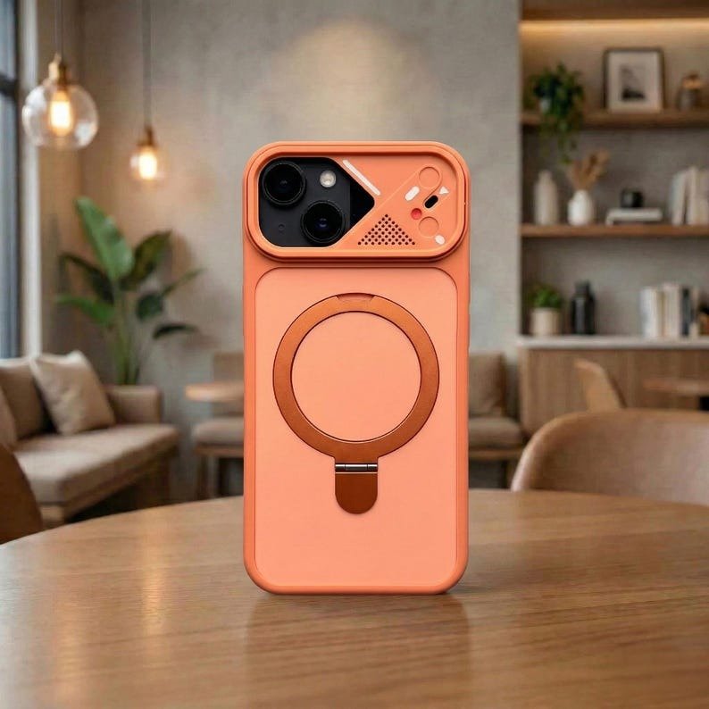 Creative Skin Feel Magnetic Ring Holder Stand Phone Case for iPhone - Image 5