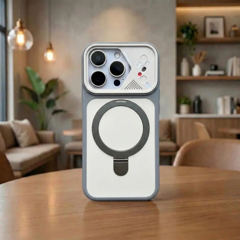Creative Skin Feel Magnetic Ring Holder Stand Phone Case for iPhone - Image 2